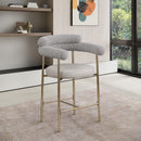 Meridian Blake Taupe Boucle Fabric / Vegan Leather Counter Stool IMAGE 8