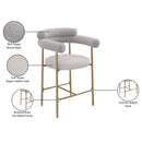 Meridian Blake Taupe Boucle Fabric / Vegan Leather Counter Stool IMAGE 9