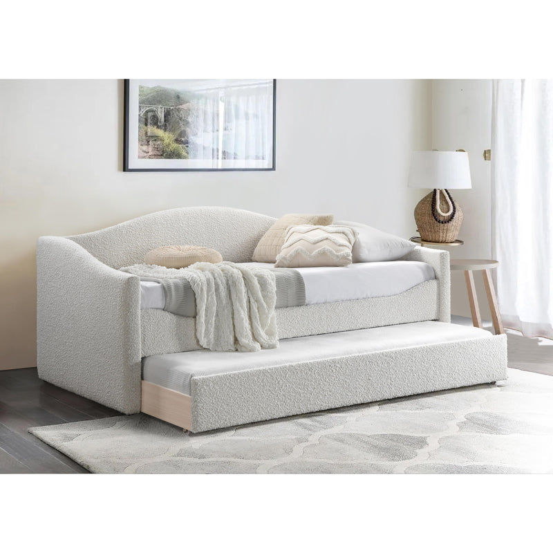Meridian Arlo Cream Boucle Fabric Twin Daybed IMAGE 2