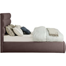 Meridian Adam Brown Linen Textured Fabric Full Bed IMAGE 4