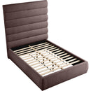 Meridian Adam Brown Linen Textured Fabric Full Bed IMAGE 7