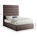 Meridian Adam Brown Linen Textured Fabric Full Bed IMAGE 9