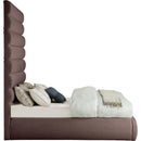 Meridian Adam Brown Linen Textured Fabric Full Bed IMAGE 4