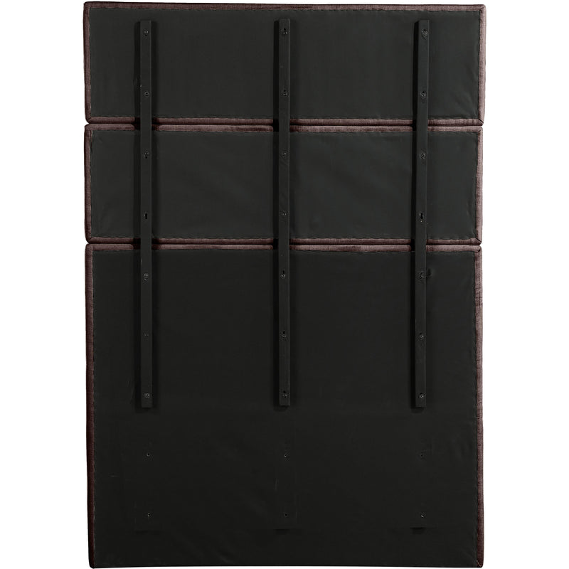 Meridian Adam Brown Linen Textured Fabric Full Bed IMAGE 5