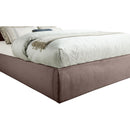 Meridian Adam Brown Linen Textured Fabric Full Bed IMAGE 6