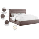 Meridian Adam Brown Linen Textured Fabric King Bed IMAGE 10