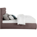 Meridian Adam Brown Linen Textured Fabric King Bed IMAGE 4