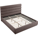 Meridian Adam Brown Linen Textured Fabric King Bed IMAGE 7