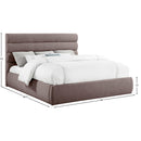 Meridian Adam Brown Linen Textured Fabric King Bed IMAGE 9