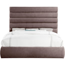 Meridian Adam Brown Linen Textured Fabric King Bed IMAGE 3