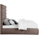 Meridian Adam Brown Linen Textured Fabric King Bed IMAGE 4