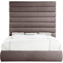 Meridian Adam Brown Linen Textured Fabric King Bed IMAGE 3