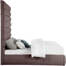 Meridian Adam Brown Linen Textured Fabric King Bed IMAGE 4