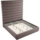 Meridian Adam Brown Linen Textured Fabric King Bed IMAGE 7