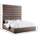 Meridian Adam Brown Linen Textured Fabric King Bed IMAGE 9