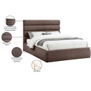 Meridian Adam Brown Linen Textured Fabric Queen Bed IMAGE 10