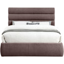 Meridian Adam Brown Linen Textured Fabric Queen Bed IMAGE 3