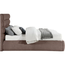 Meridian Adam Brown Linen Textured Fabric Queen Bed IMAGE 4