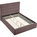 Meridian Adam Brown Linen Textured Fabric Queen Bed IMAGE 7