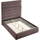 Meridian Adam Brown Linen Textured Fabric Queen Bed IMAGE 7