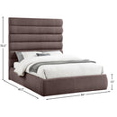 Meridian Adam Brown Linen Textured Fabric Queen Bed IMAGE 9