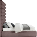 Meridian Adam Brown Linen Textured Fabric Queen Bed IMAGE 4