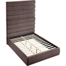 Meridian Adam Brown Linen Textured Fabric Queen Bed IMAGE 7