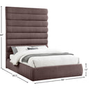 Meridian Adam Brown Linen Textured Fabric Queen Bed IMAGE 9