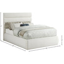 Meridian Adam Cream Linen Textured Fabric Full Bed IMAGE 9