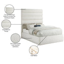 Meridian Adam Cream Linen Textured Fabric Full Bed IMAGE 10