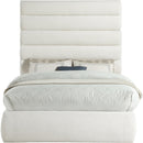 Meridian Adam Cream Linen Textured Fabric Full Bed IMAGE 3