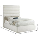 Meridian Adam Cream Linen Textured Fabric Full Bed IMAGE 9