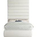 Meridian Adam Cream Linen Textured Fabric Full Bed IMAGE 3