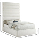 Meridian Adam Cream Linen Textured Fabric Full Bed IMAGE 9