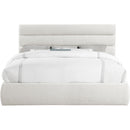 Meridian Adam Cream Linen Textured Fabric King Bed IMAGE 3