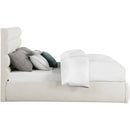 Meridian Adam Cream Linen Textured Fabric King Bed IMAGE 4