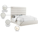 Meridian Adam Cream Linen Textured Fabric King Bed IMAGE 10