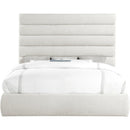 Meridian Adam Cream Linen Textured Fabric King Bed IMAGE 3