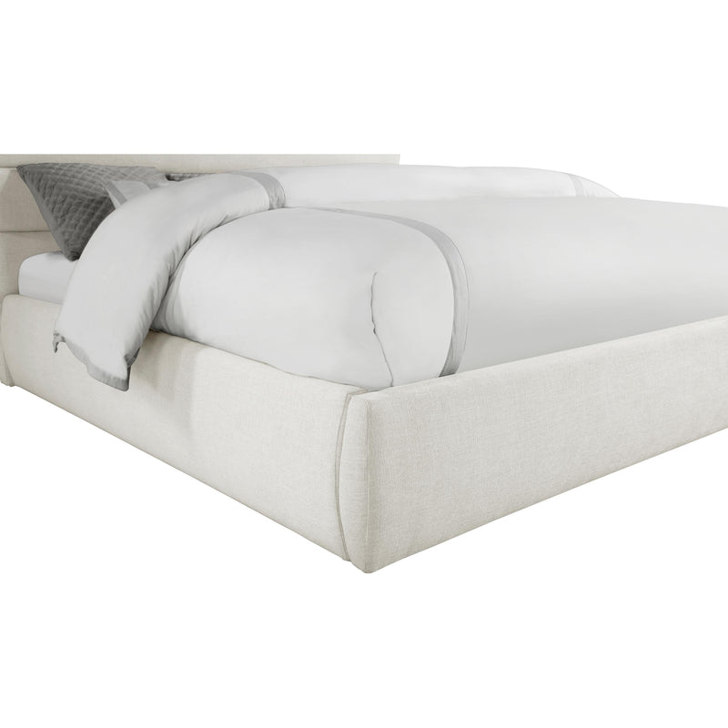 Meridian Adam Cream Linen Textured Fabric King Bed IMAGE 6