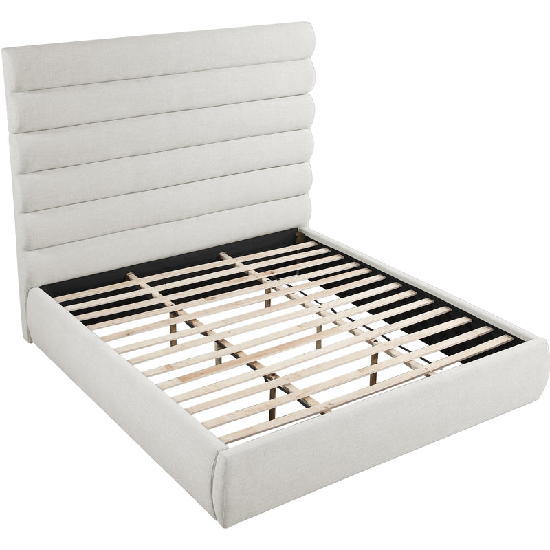 Meridian Adam Cream Linen Textured Fabric King Bed IMAGE 7