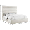 Meridian Adam Cream Linen Textured Fabric King Bed IMAGE 9