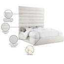 Meridian Adam Cream Linen Textured Fabric King Bed IMAGE 10