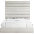 Meridian Adam Cream Linen Textured Fabric King Bed IMAGE 3