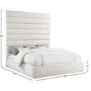 Meridian Adam Cream Linen Textured Fabric King Bed IMAGE 9