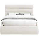 Meridian Adam Cream Linen Textured Fabric Queen Bed IMAGE 3