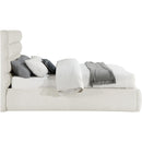 Meridian Adam Cream Linen Textured Fabric Queen Bed IMAGE 4