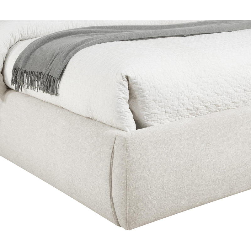 Meridian Adam Cream Linen Textured Fabric Queen Bed IMAGE 6