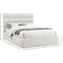 Meridian Adam Cream Linen Textured Fabric Queen Bed IMAGE 9
