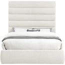 Meridian Adam Cream Linen Textured Fabric Queen Bed IMAGE 3