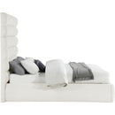 Meridian Adam Cream Linen Textured Fabric Queen Bed IMAGE 4